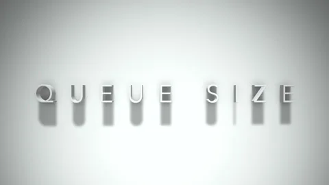 Queue size 3D title animation with shadows on a white background Stock Footage 297216963