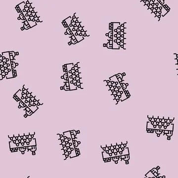 Queue at soup kitchen line seamless pattern Illustrazione stock