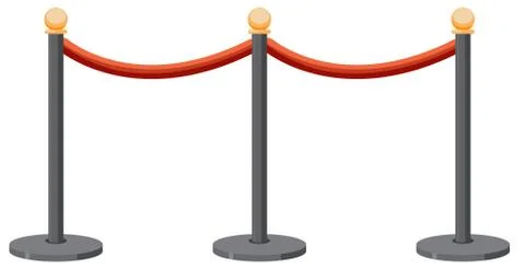 Queue stands in white background Stock Illustration