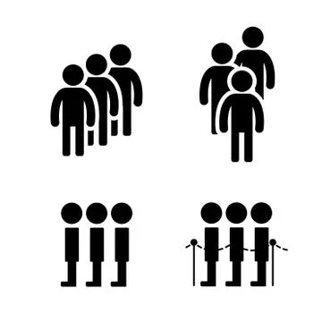 Queue symbol in flat style Stock Illustration