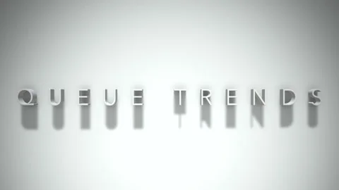 Queue trends 3D title animation white text on a white background Stock Footage 299748395