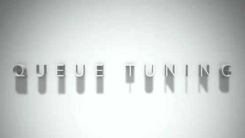 Queue tuning 3D title animation white text on a white background Stock Footage 299748394