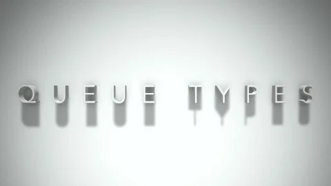 Queue types 3D title animation with shadows on a white background Stock Footage 297216962