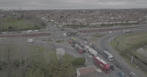 Queue of vehicles standing and waiting at traffic lights Stock Footage 170905882