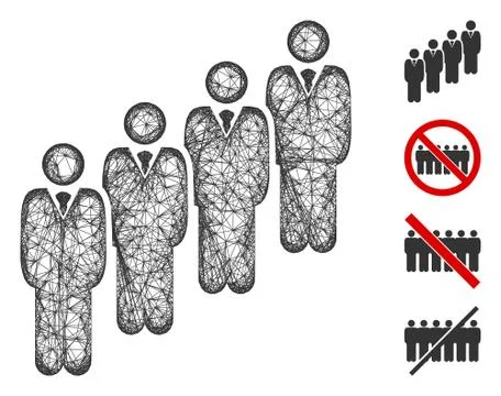 Queue Web Vector Mesh Illustration Stock Illustration