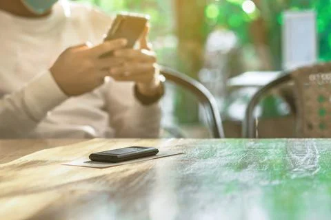 Queue Wireless Calling System Restaurant or Pager Customers System with invoi Stock Photos