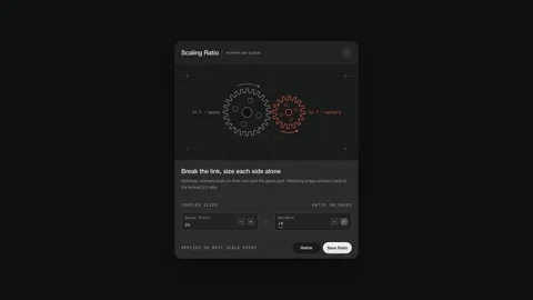 Queue Worker Scaling Gears UI Tech Infographic Explainer Dark Theme Orange Stock Footage 348344706