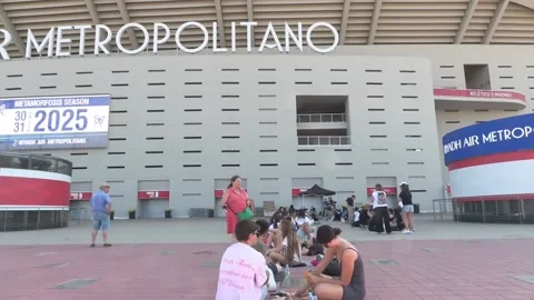 Queues to attend Aitana's second concert in Madrid tonight, Madrid, ES - 31 Jul  Stock Footage 314057553