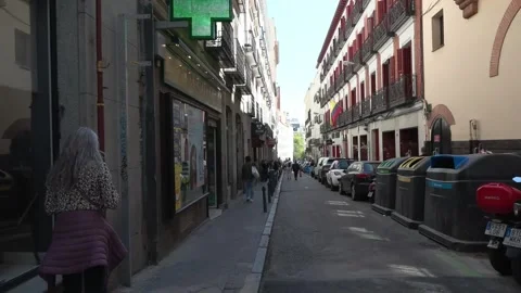 Queues form at Colombian Consulate after Spain approves migrant regularisation p Stock Footage 332784769
