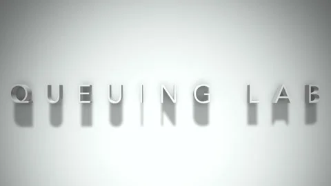 Queuing Lab 3D title animation with shadows on a white background Stock Footage 296608814