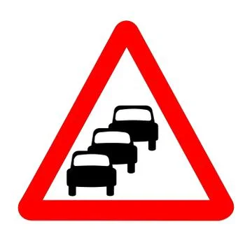 Queuing Traffic Sign Isolated 스톡 일러스트