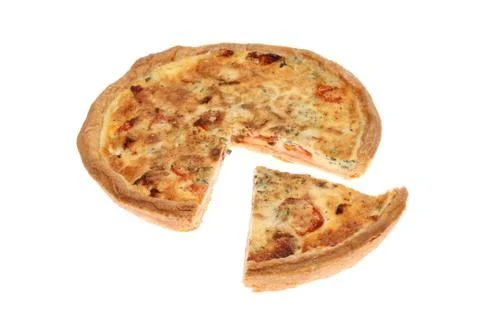 Quiche and slice Stock Photos