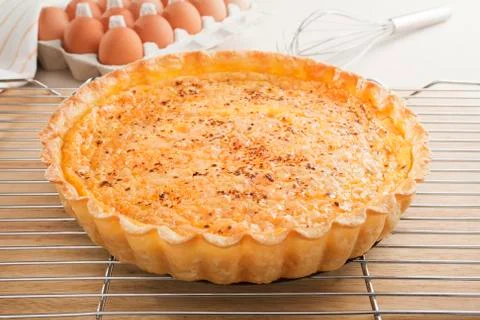 Quiche on a cooling rack Stock Photos