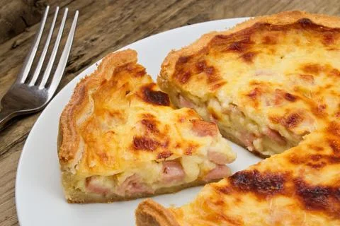 Quiche lorraine slice Stock Photos