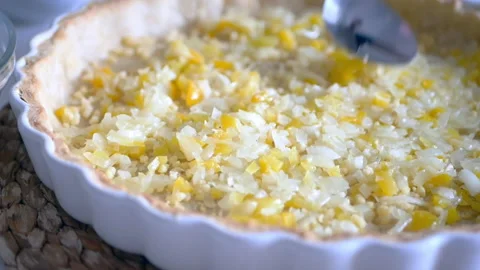 Quiche pie Stock Footage 165237982