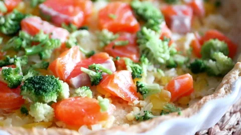 Quiche pie Stock Footage 165237993