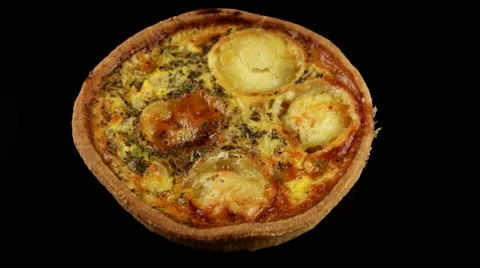 Quiche (pie) with goat cheese Stock Footage 58587670