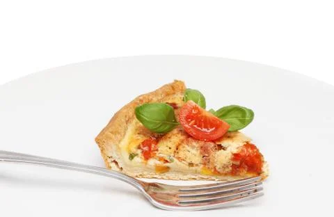 Quiche on a plate Stock Photos