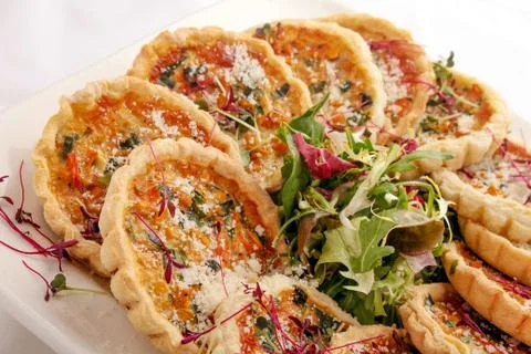 Quiche tartlets Stock Photos
