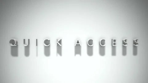 Quick access 3D title animation white text on a white background Stock Footage 299376656