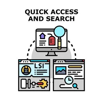 Quick access and search information vector illustration concept Stock Illustration