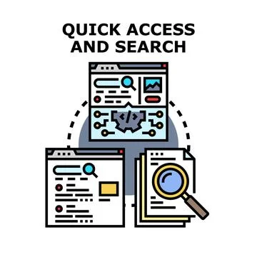 Quick access and search for online information concept Stock-Illustration