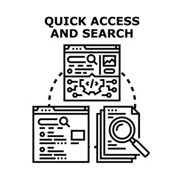 Quick access and search for online information concept Stock Illustration