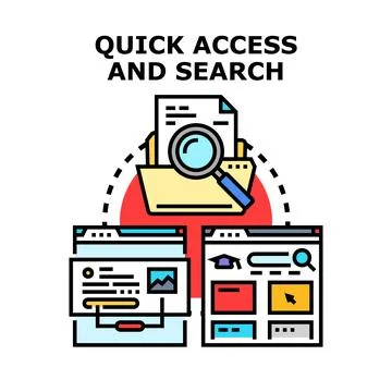 Quick access and searching digital information concept Stock Illustration