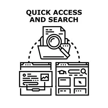 Quick access and searching digital information concept Stock Illustration