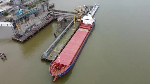 Quick Aerial shot of Ship on The River Thames, Belvedere UK Stock Footage 274445887