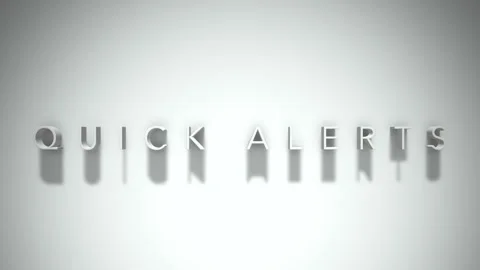 quick alerts 3D title animation white te... | Stock Video | Pond5