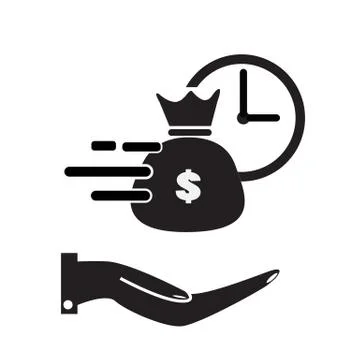 Quick and easy loan icon on white background.  fast money providence icon. Illustrazione stock