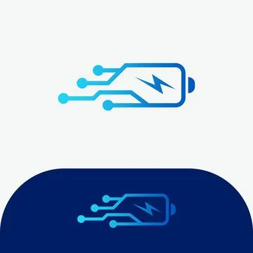 Quick and Fast Technology Charging Battery Logo Vector Icon Stock Illustration