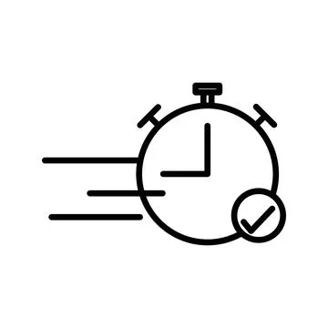 Quick approval icon linear logo mark in black and white Stock Illustration