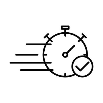 Quick approval icon linear logo mark in black and white Stock Illustration