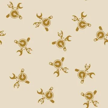 Quick assembly glyph vector seamless pattern Stock Illustration