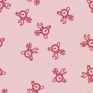 Quick assembly line vector seamless pattern Stock Illustration