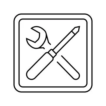 Quick assembly product label caution line icon vector illustration Illustrazione stock