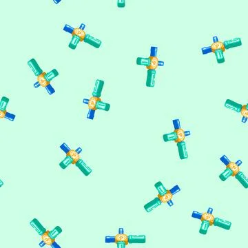 Quick assembly product label caution isometric icon seamless pattern Stock Illustration
