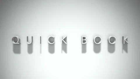 Quick book 3D title animation with shadows on a white background Stock Footage 297666879