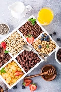 Quick breakfast cereals Stock Photos