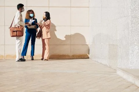 Quick briefing before meeting Stock Photos
