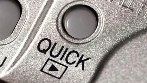 Quick Button Pressed On Metallic Silver Camera Panel Stock Footage 332974005