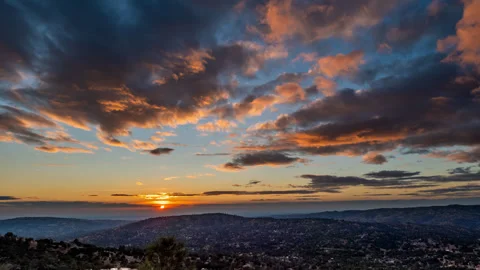 Quick California Winter Sunset Timelapse Stock Footage 283981367