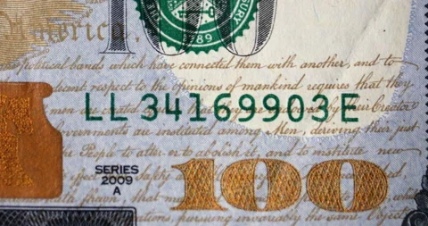 Quick change of fragments of the 100 US dollar bill Stock Footage 146718856