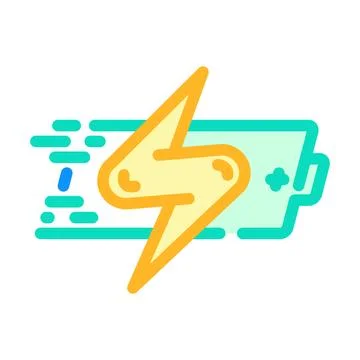 Quick charge enabled color icon vector illustration Stock Illustration