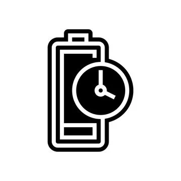 Quick charge enabled glyph icon vector illustration Stock Illustration
