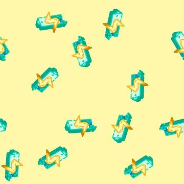 Quick charge enabled isometric icon seamless pattern Illustrazione stock