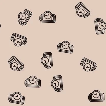 Quick charge enabled line seamless pattern Illustrazione stock
