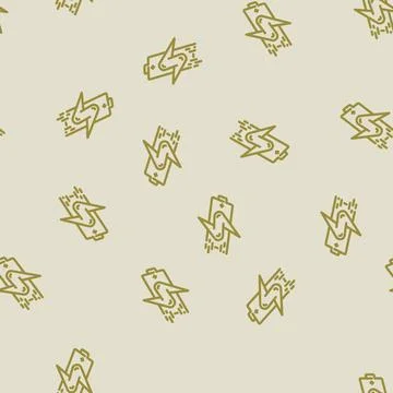 Quick charge enabled line vector seamless pattern 스톡 일러스트